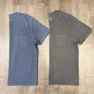 2 Billy Reid Washed T-Shirts Navy and Black Large